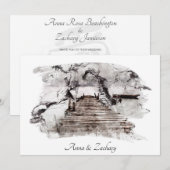 *~* Japanse stadions Art + RSVP QR AR27 Wedding Kaart (Voorkant / Achterkant)