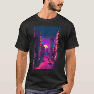Japanse Stadsinesthesie Glitch 80-90-damp T-shirt