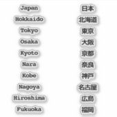 Japanse stadsnaam | Engels & Japans ontwerp Sticker (Voorkant)