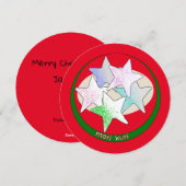 Japanse Star Cookies op een ronde kerstdag Feestdagenkaart (Voorkant / Achterkant)