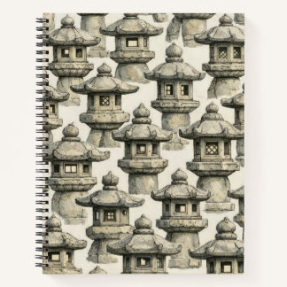 Japanse Stenen Lantaarn Tuin Notitieboek
