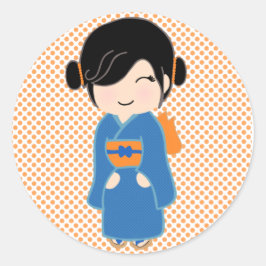 Japanse Sticker Kokeshi Doll