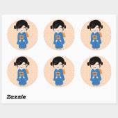 Japanse Sticker Kokeshi Doll (Vel)