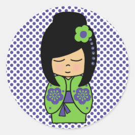 Japanse Sticker Kokeshi Doll