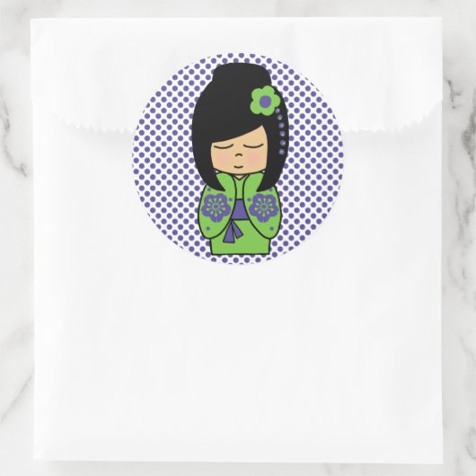 Japanse Sticker Kokeshi Doll (Tas)