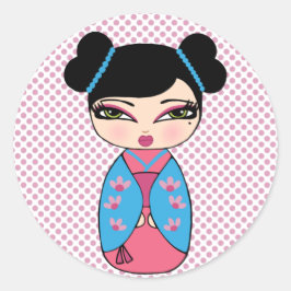 Japanse Sticker Kokeshi Doll