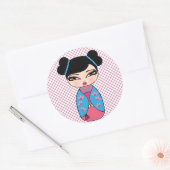 Japanse Sticker Kokeshi Doll (Envelop)