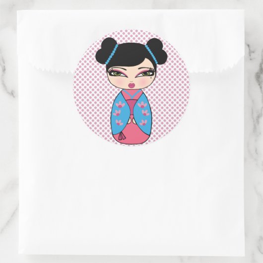 Japanse Sticker Kokeshi Doll (Tas)