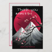 Japanse stijl  bedankkaart feestdagenkaart (Voorkant / Achterkant)