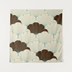 Japanse stijl blauwe blad tegel wandkleed