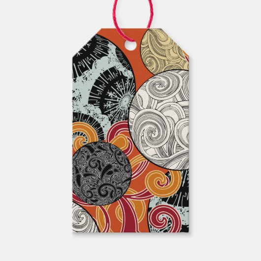 Japanse stijl cadeau labels in rood cadeaulabel (Voorkant)