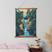 Japanse stijl Cascading Green Waterfall Hangend Wandkleed (Slaapkamer)