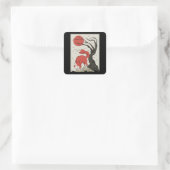 Japanse Stijl Fox Vierkante Sticker (Tas)