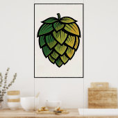 Japanse stijl gestileerd hop bier poster (Keuken)