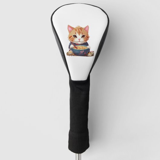 Japanse stijl kat eet ramen golfheadcover (Voorkant)