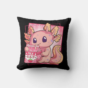 Japanse stijl Kawaii Axolotl aardbeienmelk Kussen