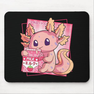 Japanse stijl Kawaii Axolotl aardbeienmelk Muismat