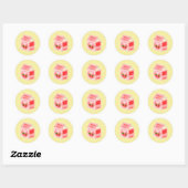 Japanse stijl Kawaii Strawberry Milk Ronde Sticker (Vel)
