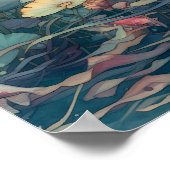 Japanse Stijl Koi Karper Kunst Poster (Hoek)