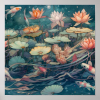 Japanse Stijl Koi Karper Kunst