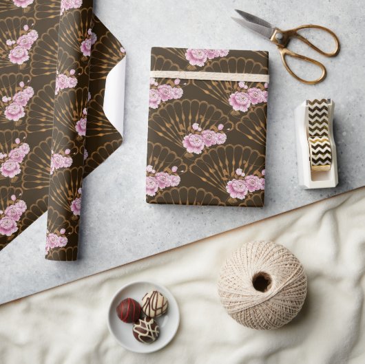 Japanse stijl leuk en rozen cadeaupapier (Crafts)