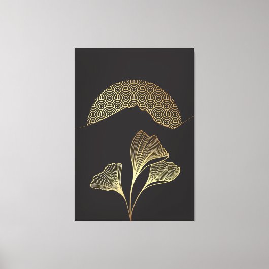 Japanse stijl lijn kunst canvas afdruk (Voorkant)