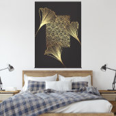 Japanse stijl lijn kunst canvas afdruk (Insitu (Slaapkamer))