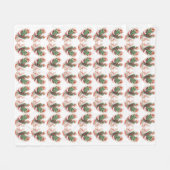 Japanse stijl Phoenix vogel in rood-groene tinten Fleece Deken (Voorkant (Horizontaal))