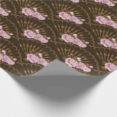 Japanse stijl plezier en rozen cadeaupapier (Hoek)