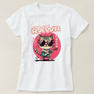 Japanse stijl Rock Cat T-shirt