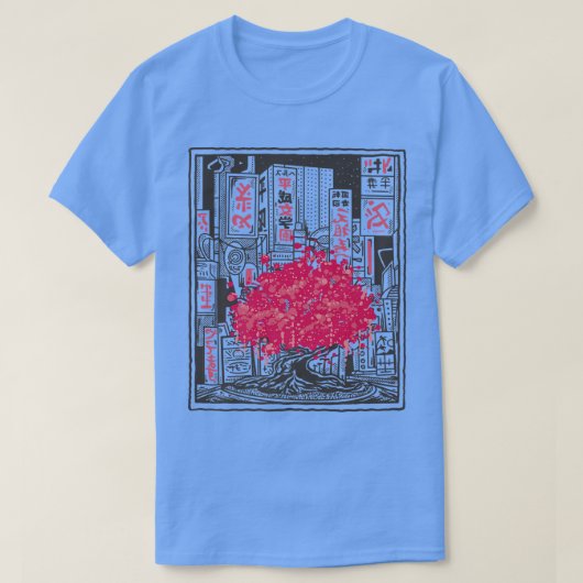 Japanse  stijl Sakura Tree Cherry Bloss in Tokyo T-shirt (Design voorkant)