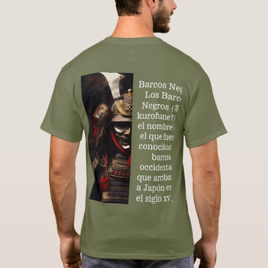 Japanse Stijl Samurai Warrior Shogun T-shirt (Achterkant)