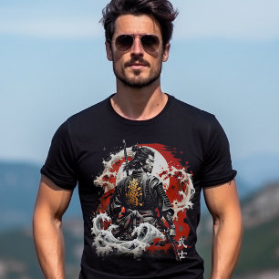 Japanse Stijl Samurai Warrior T-shirt