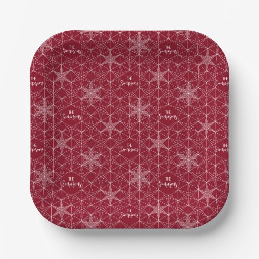 Japanse stijl Snowflake Wedding Papieren Bordje (Voorkant)