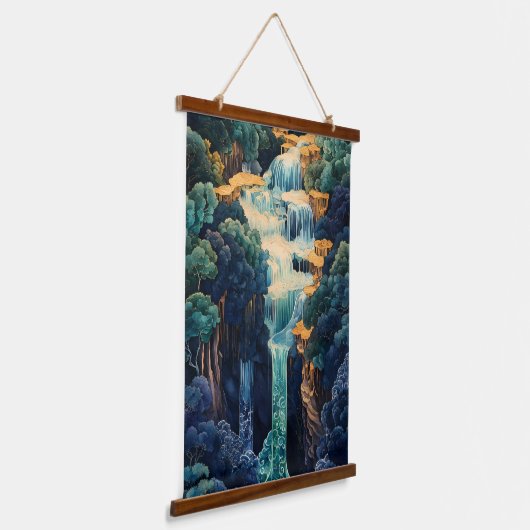 Japanse stijl waterval hangend wandkleed (Gebogen)