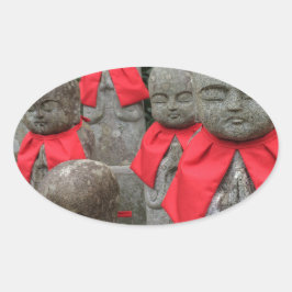 Japanse stijlbeschermer van kinderen Japan Ovale Sticker