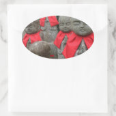 Japanse stijlbeschermer van kinderen Japan Ovale Sticker (Tas)