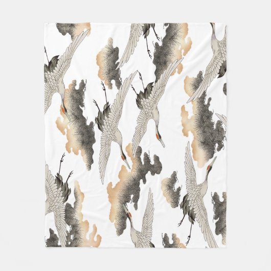 Japanse stijlkraan: elegant ontwerp. fleece deken (Voorkant)