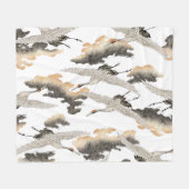 Japanse stijlkraan: elegant ontwerp. fleece deken (Voorkant (Horizontaal))