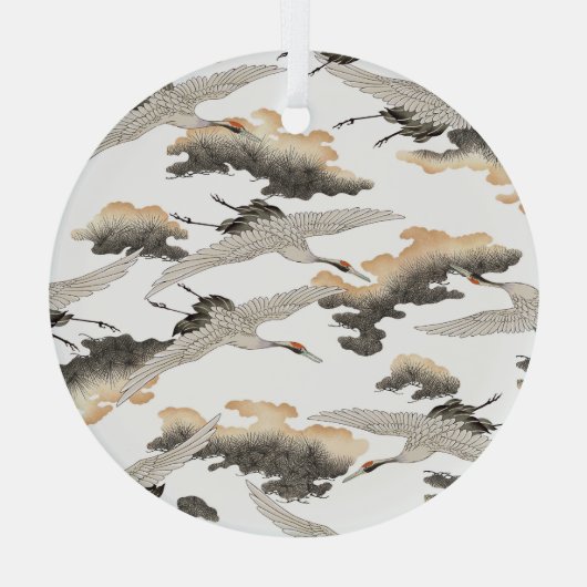 Japanse stijlkraan: elegant ontwerp. glas ornament (Achterkant)