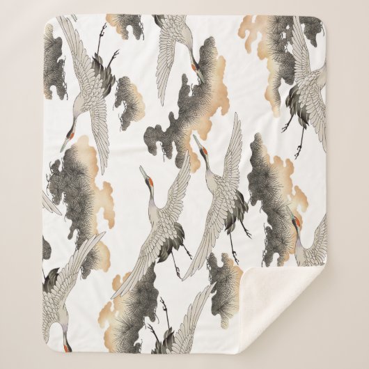 Japanse stijlkraan: elegant ontwerp. sherpa deken (Voorkant)