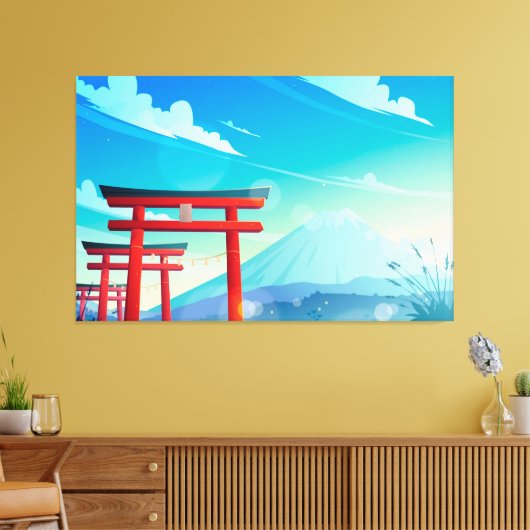 Japanse stijlkunst canvas afdruk (Insitu (Woonkamer))