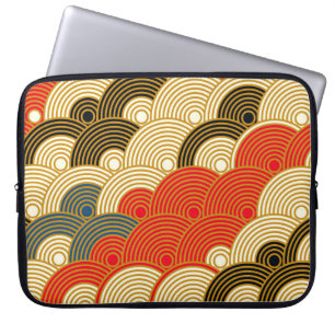 Japanse stijlschalen golven naadloos patroon in laptop sleeve