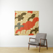 Japanse stijlschalen golven naadloos patroon in wandkleed (In situ)