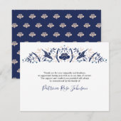 Japanse Stork Blue Funeral Memorial Bedankt (Voorkant / Achterkant)