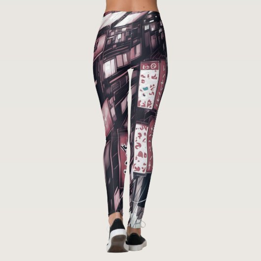 Japanse Straat Cyberpunk Tokyo Streetkleding Leggings (Achterkant)