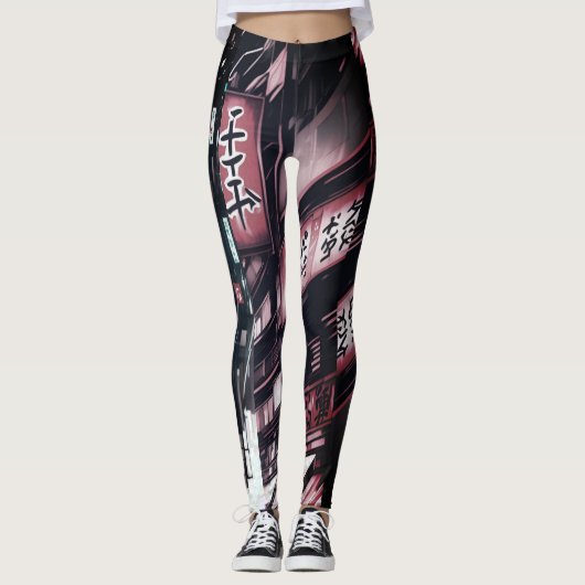 Japanse Straat Cyberpunk Tokyo Streetkleding Leggings (Voorkant)