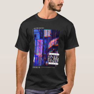 Japanse Streetslijm Retro Tokyo Lofi Glitch Aesthe T-shirt