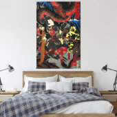 Japanse strijder tegen de reuzenslang canvas afdruk (Insitu (Slaapkamer))