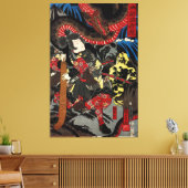 Japanse strijder tegen de reuzenslang canvas afdruk (Insitu (Woonkamer))